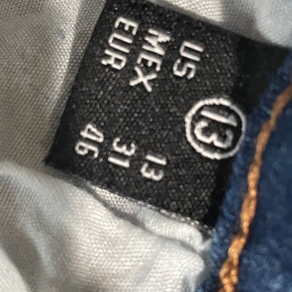 ENJEAN DENIM CO Jeans Junior's 13 Mid-Rise Stretch Distressed Skinny Blue Denim - Picture 5 of 6